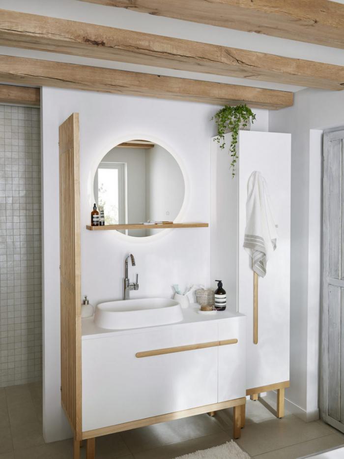 Petite Salle De Bain Blanc Et Bois