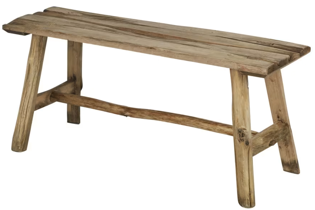 banc bout de lit en bois vintage