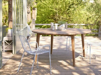 table jardin ronde en teck