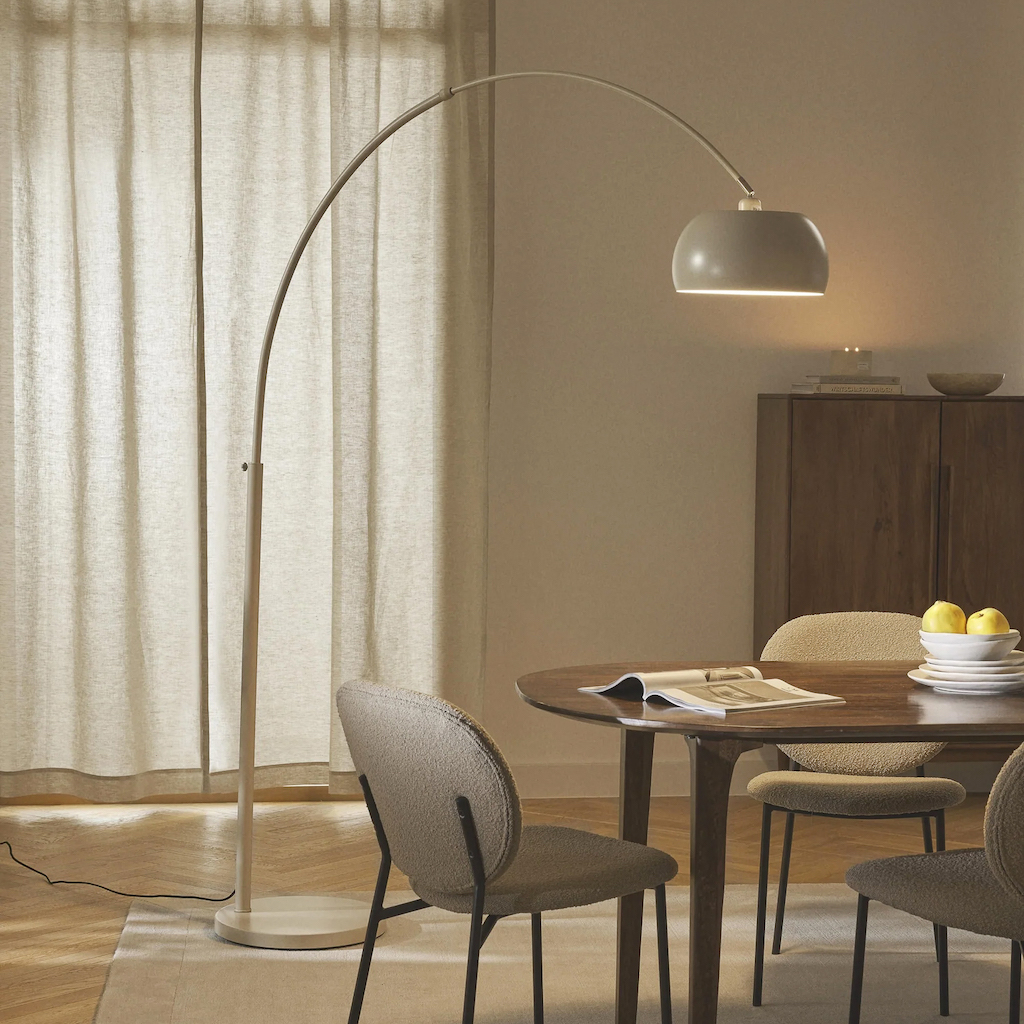 lampadaire arc beige