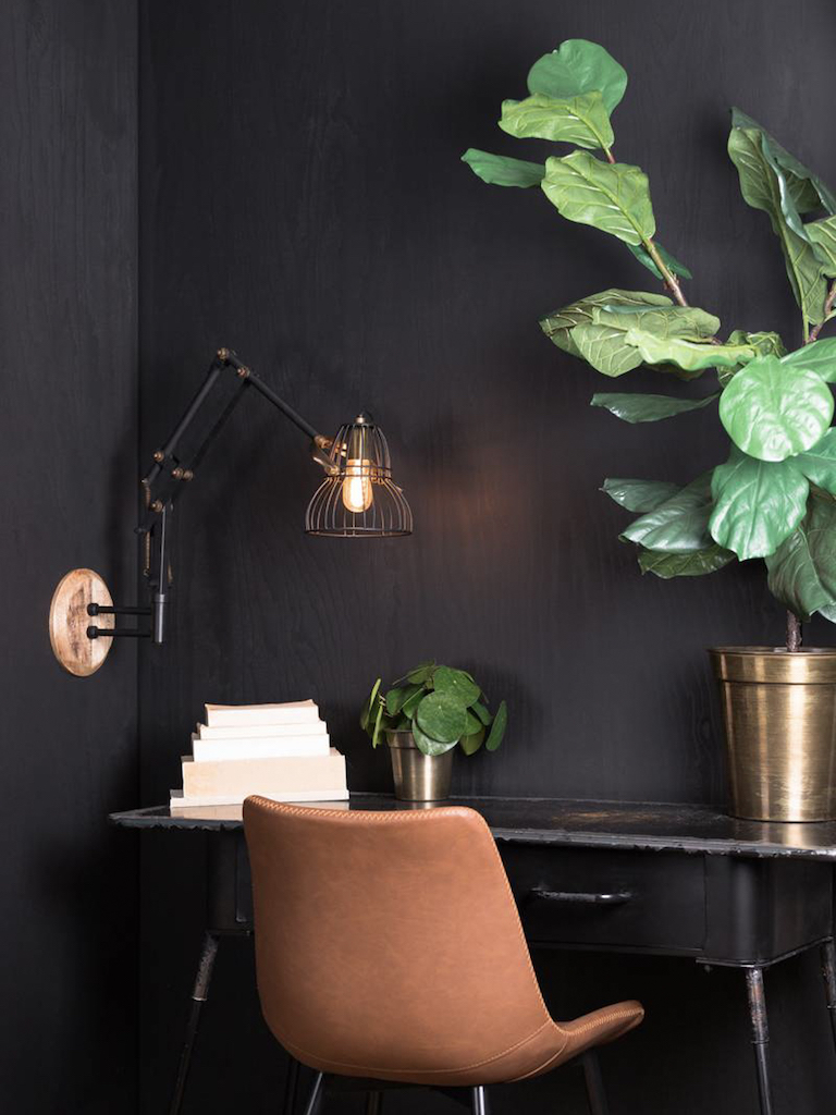 bureau mur noir