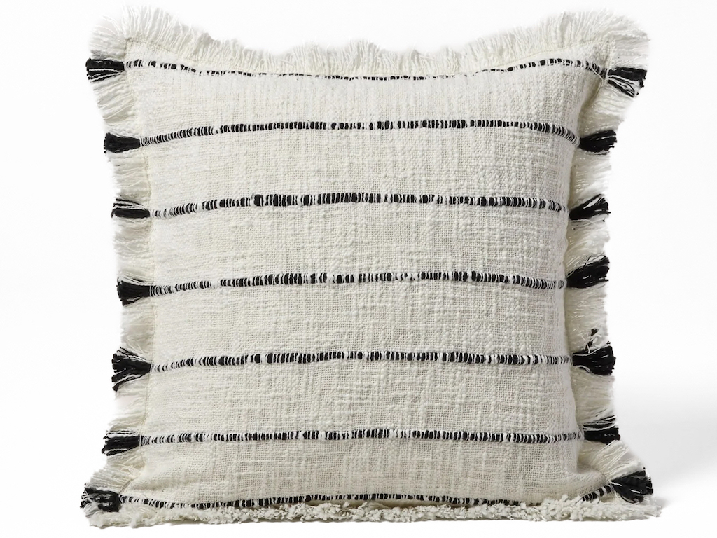 housse de coussin noir et blanc