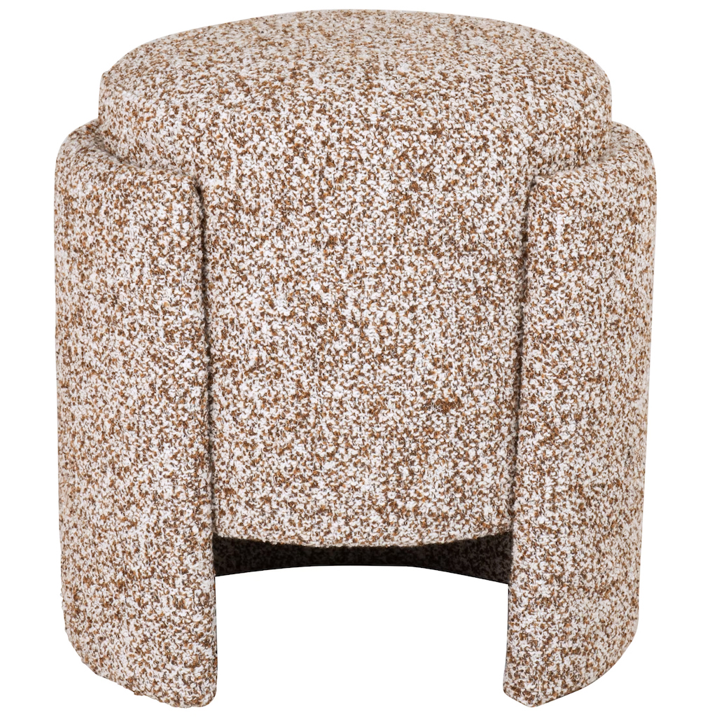 pouf design chiné beige et blanc