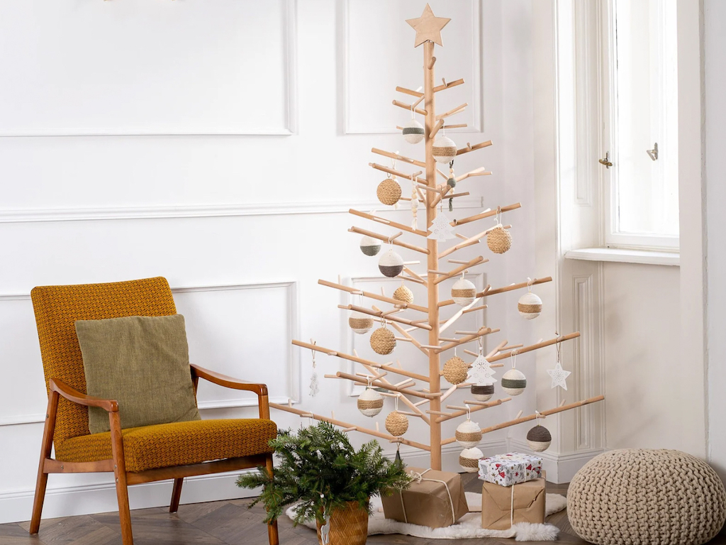 sapin de noël en bois démontable