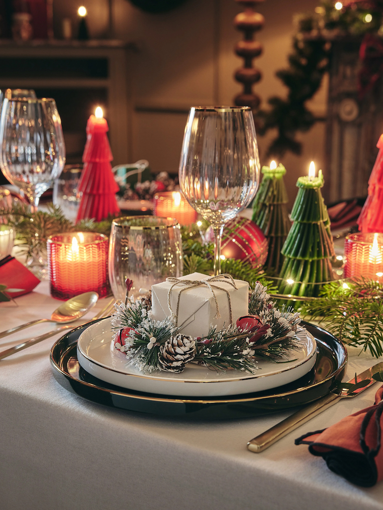 décoration de noël à l'anglaise table