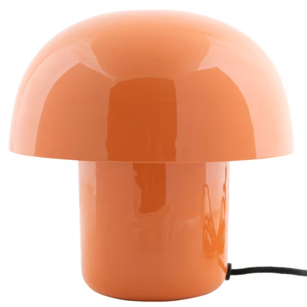 lampe champignon en métal orange