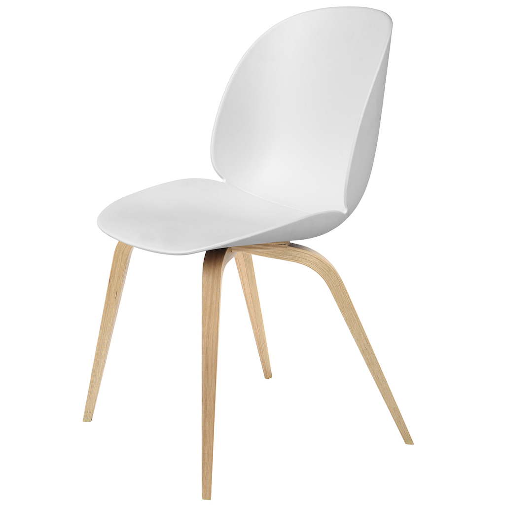 chaise design bois et blanc