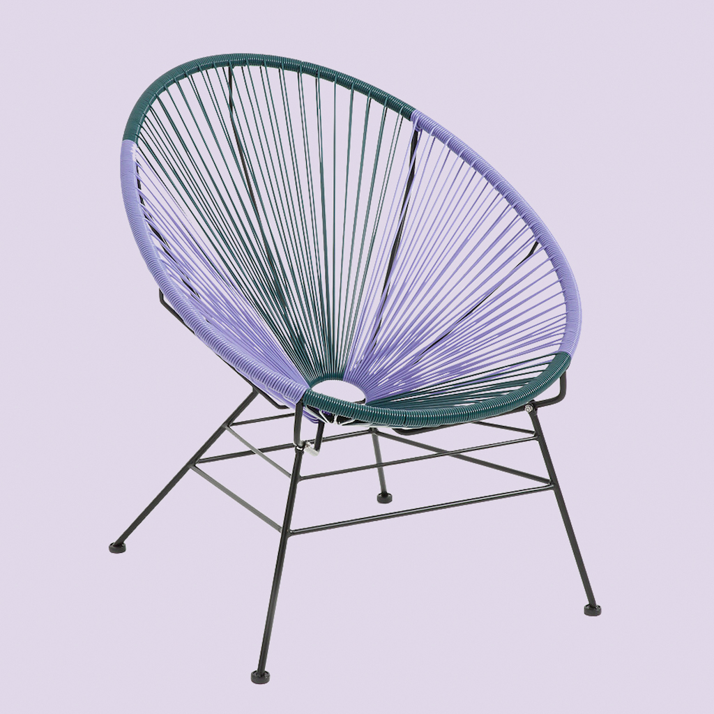 chaise acapulco couleur  lilas et vert