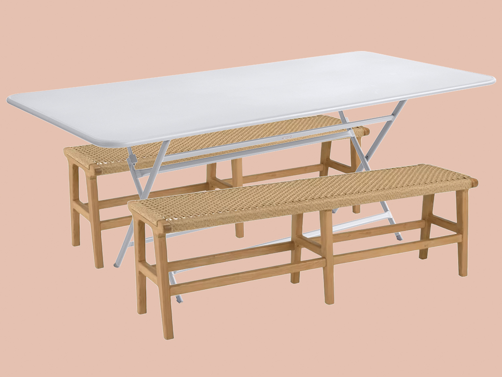 table de jardin avec banc