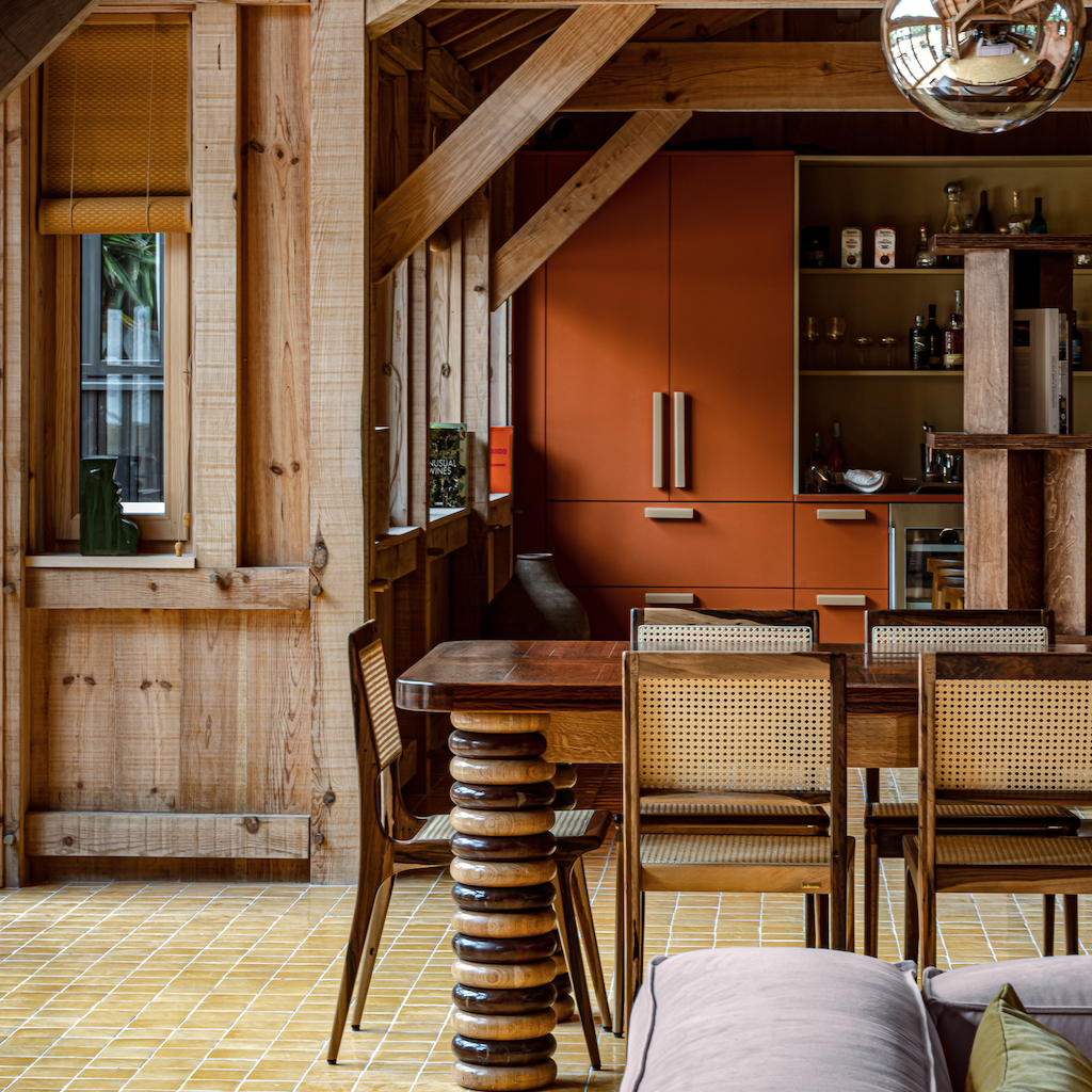 cuisine d'une maison en bois au cap ferret