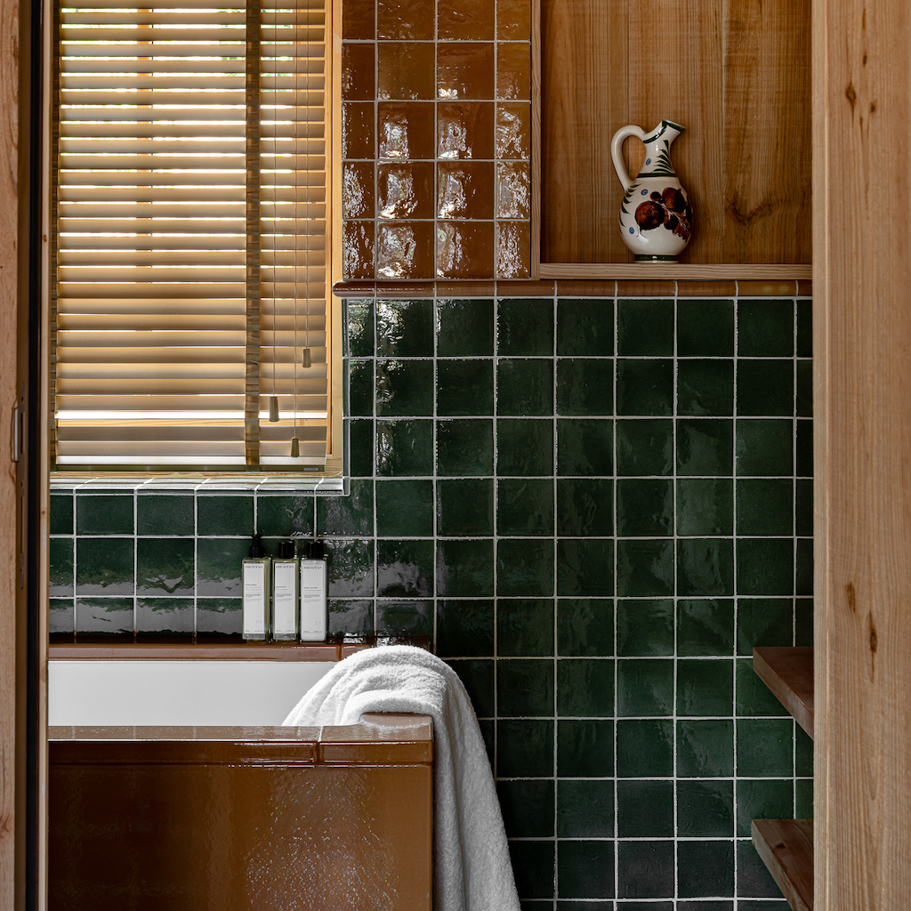 salle de bain d'une maison en bois au cap ferret