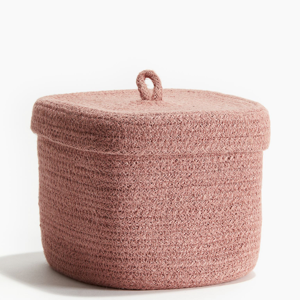 panier de rangement rose