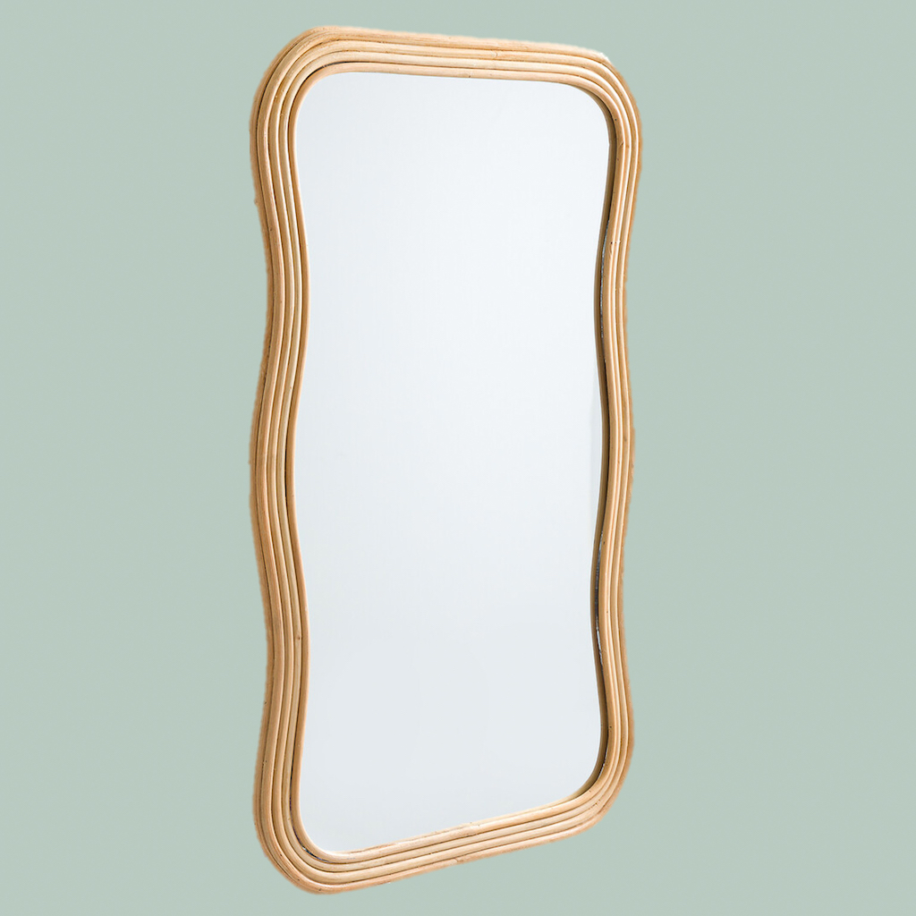 miroir en rotin original