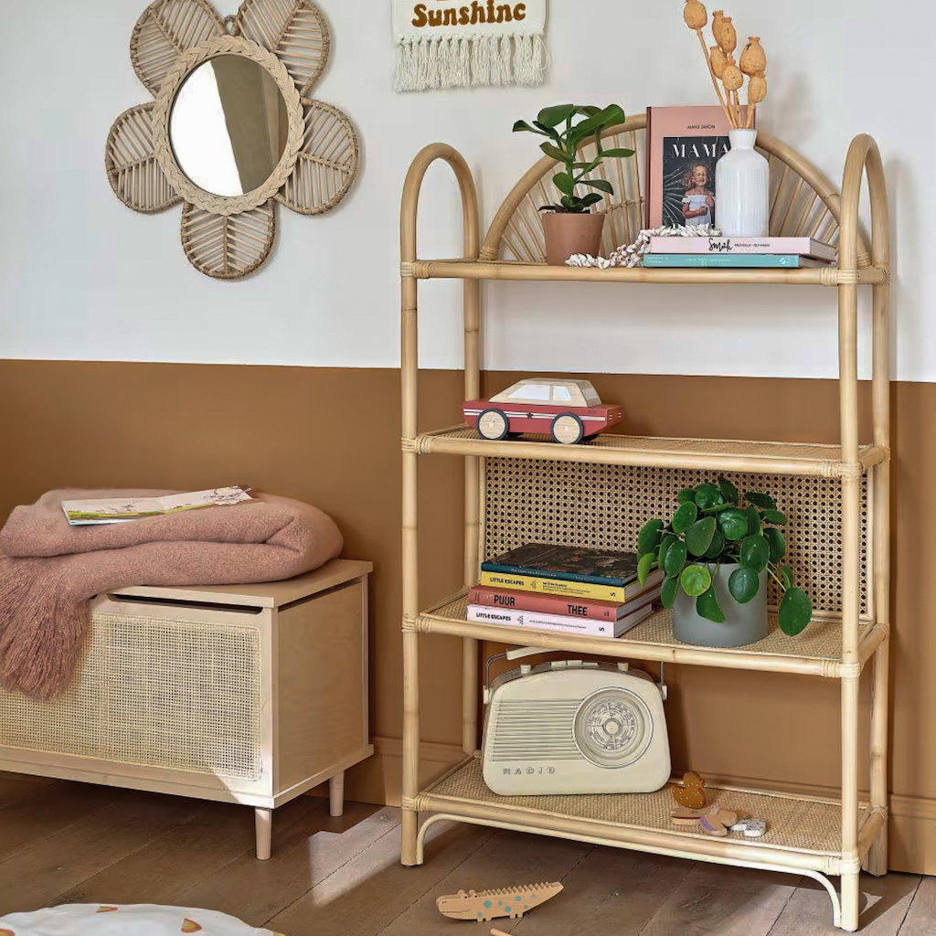 chambre terracotta et rotin enfant