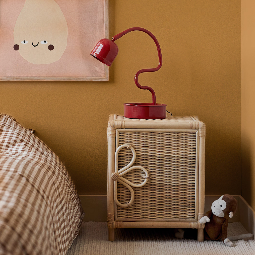 chambre terracotta et rotin enfant