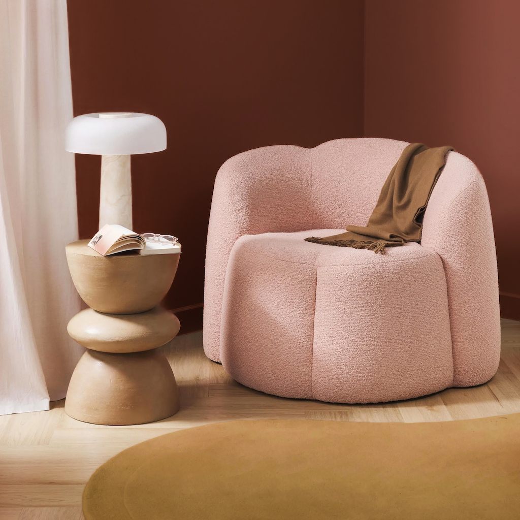 fauteuil rose forme fleur