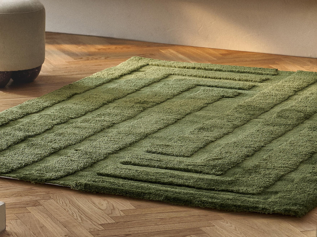 tapis design vert olive