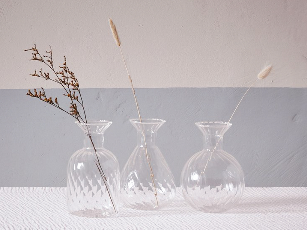 vases en verre vintage