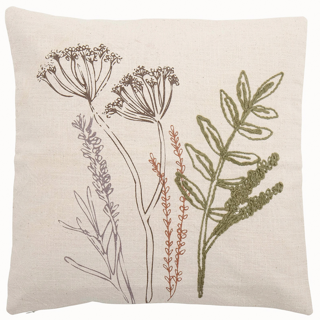 coussin motif botanique