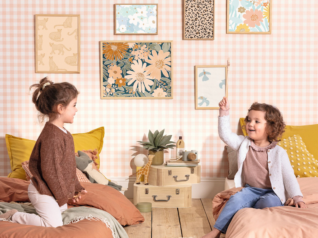 déco enfant motif damier carreaux