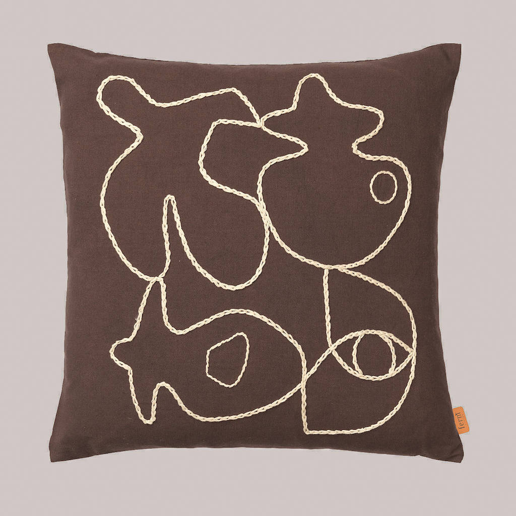 coussin marron