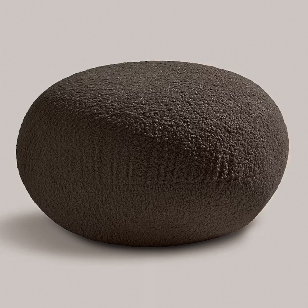 pouf rond marron