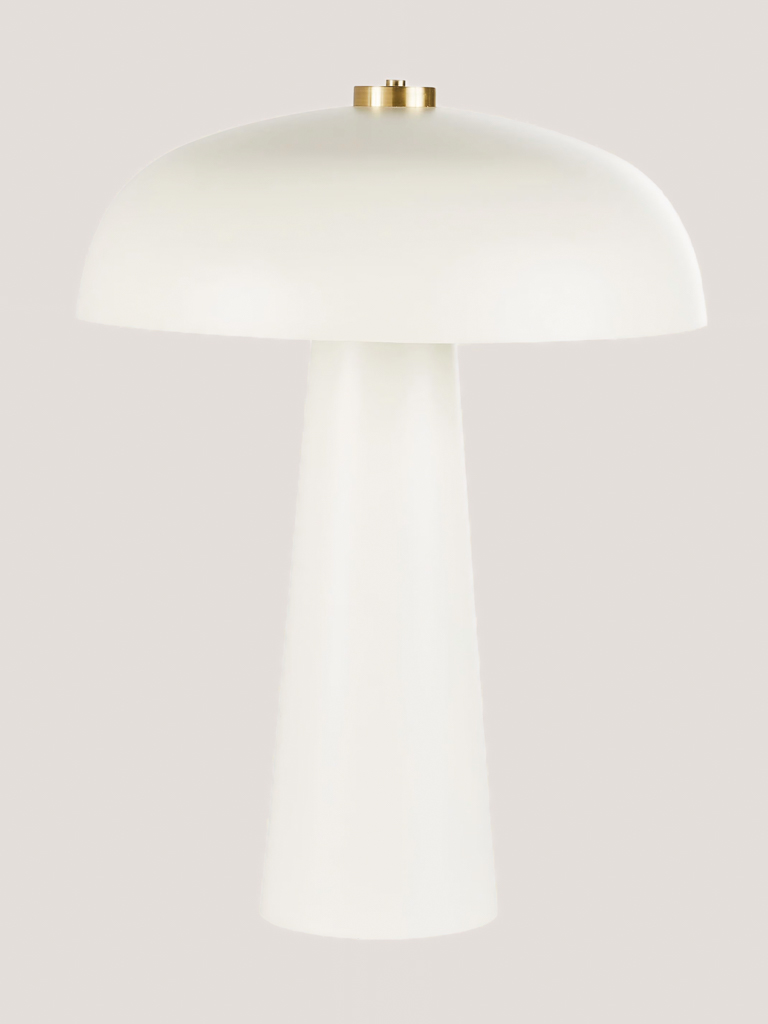 lampe champignon en métal blanc