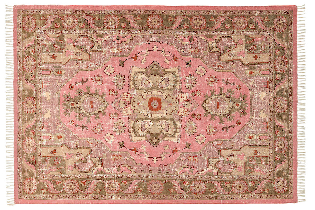 tapis vintage rose